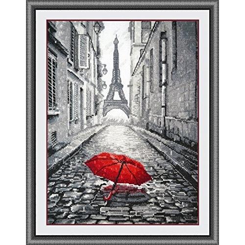Paris in the rain,雨のパリ、カウントクロスステッチキット 135x200 poin...