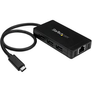 StarTech.com USB Type-C接続3ポートUSB 3.0ハブ/ 1ポートギガビット有線LANアダプタ ACアダプタ付属 HB30C3A｜mago8go8