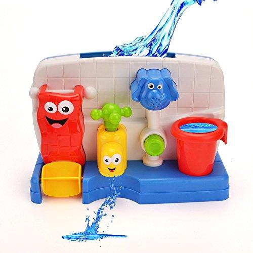 ミニ浴室玩具セット 入浴おもちゃ お風呂用 水遊び ミニ水車 蛇口 噴水 象 知育玩具