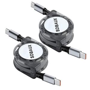 【2本セット/1M】SDBAUX 巻き取りUSB-C ケーブル PD対応 60W 3A 急速充電 480Mbpsデータ転送 超高耐久 Huawei P｜mago8go8