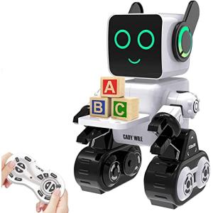 子供のためのリモートコントロールおもちゃロボット タッチ＆サウンドコントロール 会話 ダンス 音楽演奏 プログラマブル 充電式RCロボットキット ライ｜mago8go8