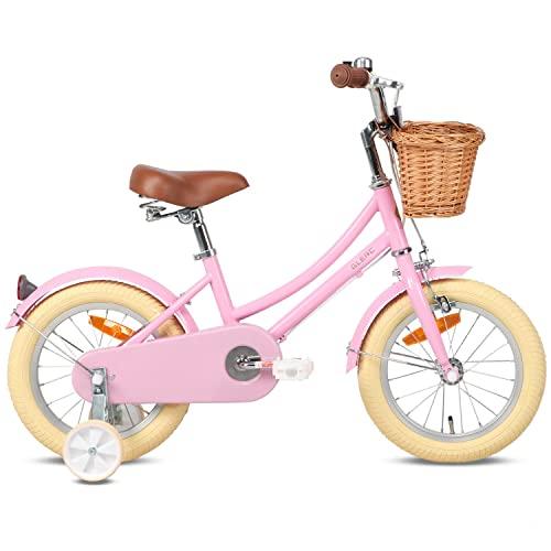 Glerc 12インチ子供用自転車 補助輪付き 可愛いこども用自転車 組み立て式 幼児自転車 カゴ付...