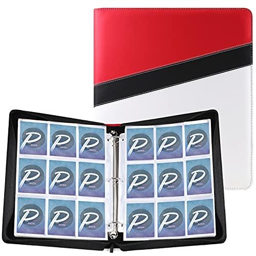 PAKESI スターカードカードファイル 9 ポケット 40枚ページカードの内側 360枚収納 PU...