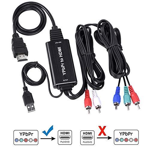 コンポーネント to HDMI コンバーター ケーブル 1080P対応 5RCA RGB YPbPr...
