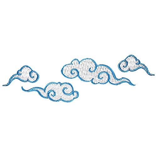 XUNHUI 雲アイロンワッペン 雲刺繍 アップリケ ミシン手芸 4枚セット
