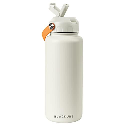 Blackube ストロー水筒 1000ml 真空二重構造スポーツボトル 保冷 大容量 水筒, ステ...