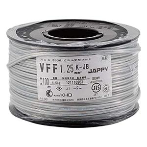 ビニル平形コード VFF 1.25mm白/62-3146-30