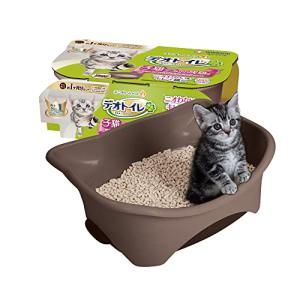 デオトイレ 猫用 トイレ 子猫~5kgの成猫用 本体セット ツートンブラウン おしっこ ペット用品 ユニチャーム｜mago8go8