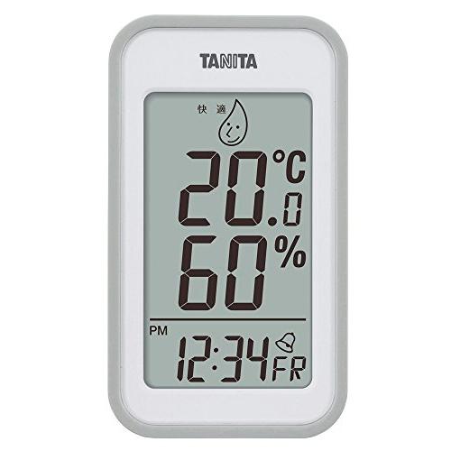 タニタ 温湿度計 時計 カレンダー アラーム 温度 湿度 デジタル 壁掛け 卓上 マグネット グレー...