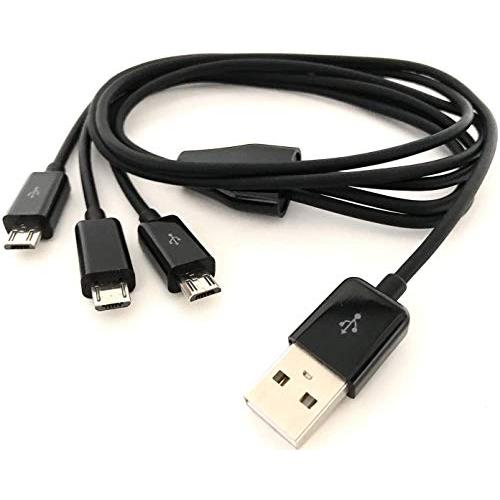 Access 　&lt;100cm&gt; Micro USB 三股ケーブル 1本でAndriodスマホやタブレ...