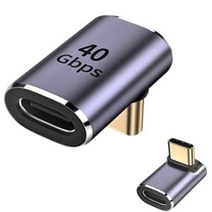 fine-R USB4 Type C 変換 アダプター 上下 90° 1個 (2個セットもあります) L字 L型 USB4.0 高速充電 PD充電 1