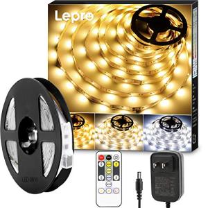 Lepro LED テープライト ledテープ 10m 電球色・昼光色 明るさ調整 間接照明 リモコン付き 調光調色 イルミネーションライト 3pin｜mago8go8