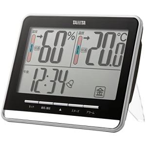 タニタ 時計 デジタル 大画面 ブラック 温度 湿度 快適レベル 表示 カレンダー アラーム スヌーズ 機能 置き時計 掛け時計 両用 TT-538｜mago8go8
