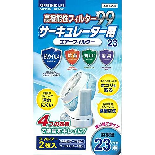 日本デンソー サーキュレーター 羽根径23cm用 エアーフィルター 抗ウイルス 抗菌 抗カビ 消臭 ...