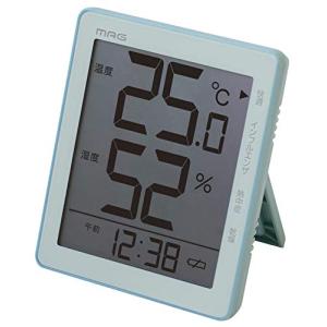 MAG(マグ) 湿度計 ブルー 120×99×23mm デジタル温度湿度計 見やすい大画面 置き掛け両用 TH-105 BU｜mago8go8