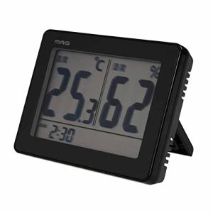 MAG(マグ) 温湿度計 デジタル ブラック スカイ 時計付き 置き掛け兼用 TH-109BK-Z｜mago8go8