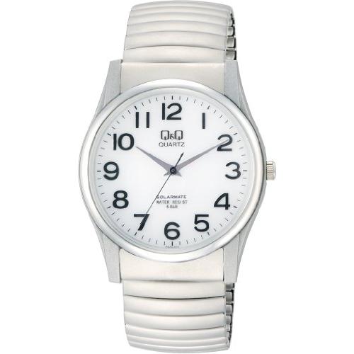 [シチズン Q&amp;Q] 腕時計 アナログ ソーラー 防水 メタルバンド 白 H970-214 メンズ ...