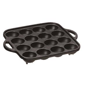 イシガキ産業 鉄鋳物 たこ焼き器 16穴 ブラック 縦20×横20×高さ3.5cm