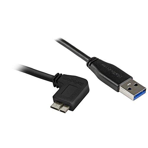 StarTech.com L型右向きマイクロUSBスリムケーブル 0.5m オス/オス USB3AU...