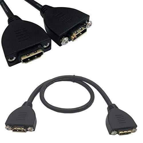 Rosebe HDMI A 19pinメスto HDMI Aタイプメス延長ケーブルねじ穴 ロック付き...