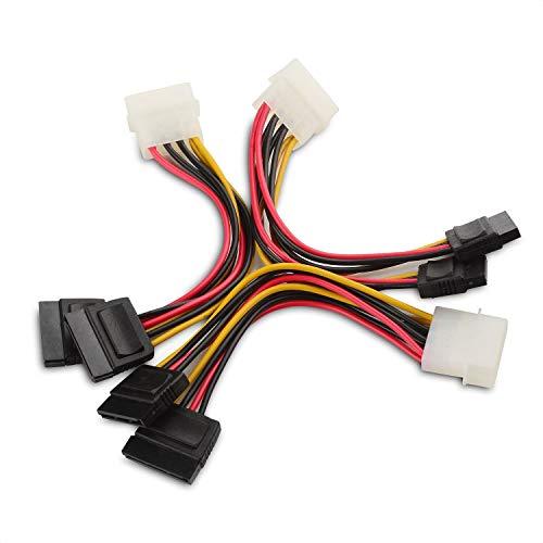 Cable Matters 3本セット 4 Pin Molex デュアル 15 Pin SATA 電...