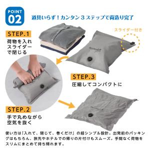 衣類圧縮袋 トラベル Lサイズ 2枚組 旅行 ...の詳細画像3