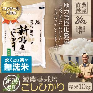 無洗米 減農薬栽培米 コシヒカリ 精米 10Kg 新潟県産 こしひかり｜magosaku-food