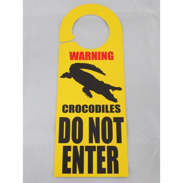 立入禁止 do not enter ワニ ドア ノブ サイン プレート 危険 看板 札 案内 ドアノ...
