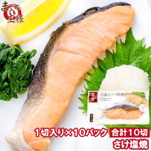さけ塩焼 1切れ×10パック 鮭の塩焼 サケ 鮭 しゃけ  サーモン 塩焼き 焼き魚 切り身 魚菜 ファストフィッシュ レトルトパック｜maguro-ousama