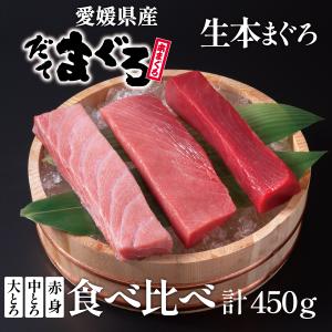 生本マグロ（だてまぐろ）赤身・中とろ・大とろ食べ比べ計450ｇ柵（さく） 鮪 伊達マグロ 海鮮 刺身 ギフト 国産 冷蔵 チルド クロマグロ