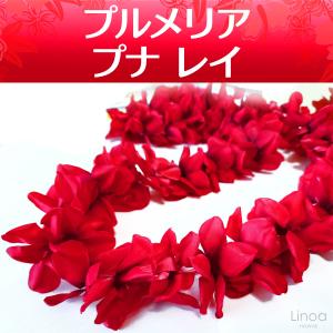 フラダンス プナ レイ プルメリア ( ワインレッド 真紅
