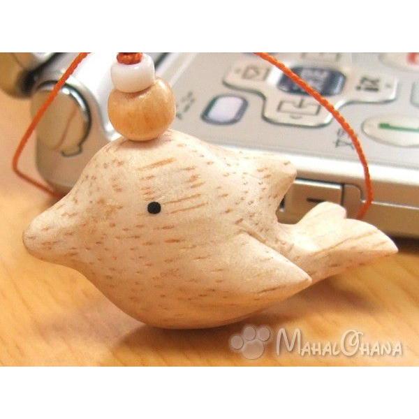 ぽれぽれ ストラップ (イルカ) 手作り木彫り ハンドメイド 動物雑貨