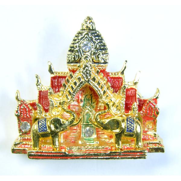 【ブローチ】タイのお寺を模したブローチ バッジ 仏教寺院 ワット テラワーダ アジアン AC-BRC...