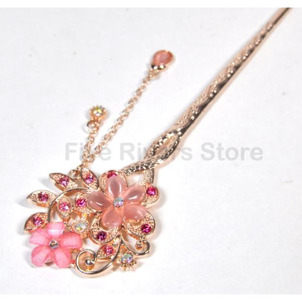 アジアン エスニックかんざし ビジュー 人工石 赤系 エキゾチック KNZS24815-1RD