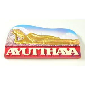 タイのマグネット 涅槃仏 アユタヤー ワットロカヤスタ 赤 磁石 アジアン雑貨 MGNT21529-...