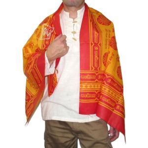 インド製多目的布 サンスクリット語マントラ ショール エスニックファッション アジアンスタイルに NU-MLT2｜mahanadi