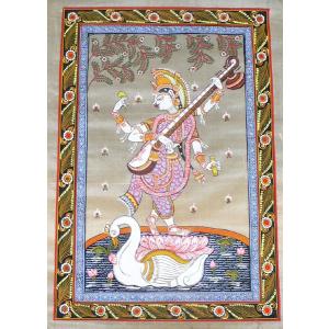 インドの細密画 オリッサ様式のラーダ・クリシュナとゴーピー達 : Five