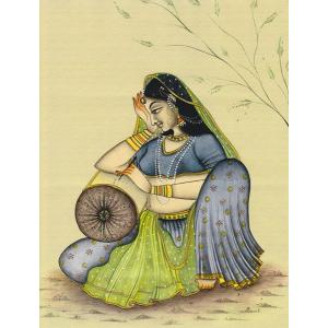 民族衣装・インド女性のラミネート加工ポスター｜mahanadi