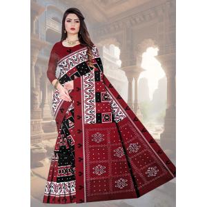 【送料無料】インド民族衣装サリー オリッサ州サンバルプール地方 綿 アジアン ネパール スリランカでも SR24927-3｜mahanadi