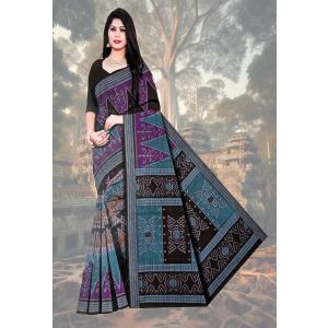 【送料無料】インド民族衣装サリー オリッサ州サンバルプール地方 綿 アジアン ネパール スリランカでも SR24927-4｜mahanadi