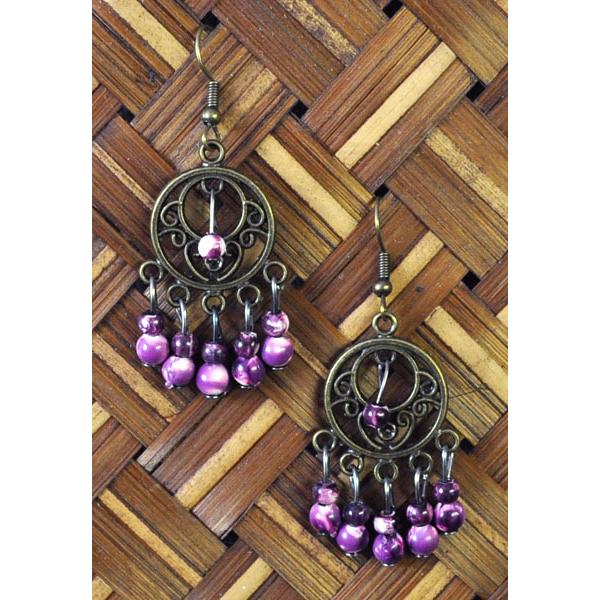 【送料無料】タイ製ピアス エスニックファッションに ピンク アジアン雑貨 エスニック雑貨 TPIE1...