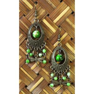 【送料無料】タイ製ピアス エスニックファッションに 緑 アジアン雑貨 エスニック雑貨 TPIE11-...