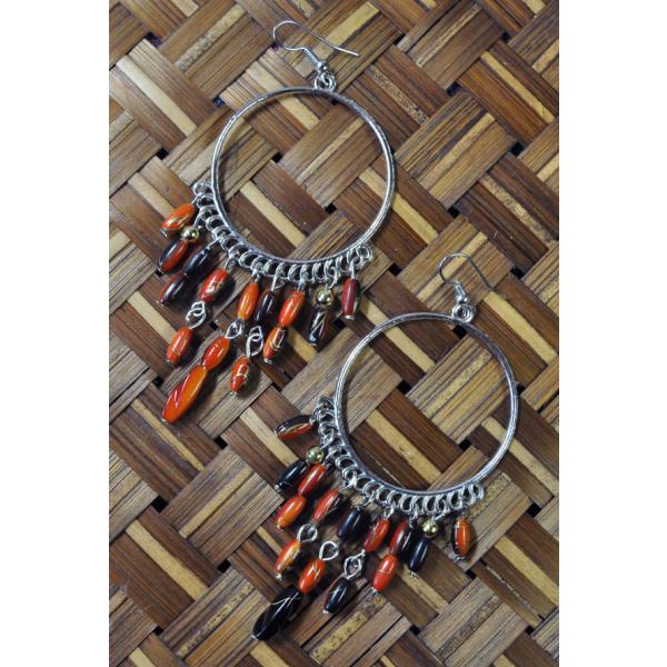 【送料無料】タイ製ピアス エスニックファッションに 橙 アジアン雑貨 エスニック雑貨 TPIE4-O...