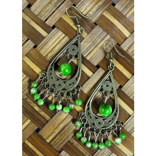 【送料無料】タイ製ピアス エスニックファッションに 緑 アジアン雑貨 エスニック雑貨 TPIE5
