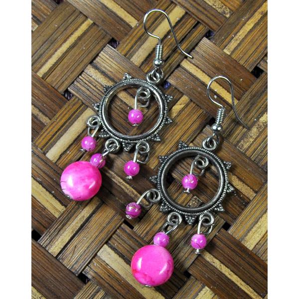 【送料無料】タイ製ピアス エスニックファッションに ピンク アジアン雑貨 エスニック雑貨 TPIE8