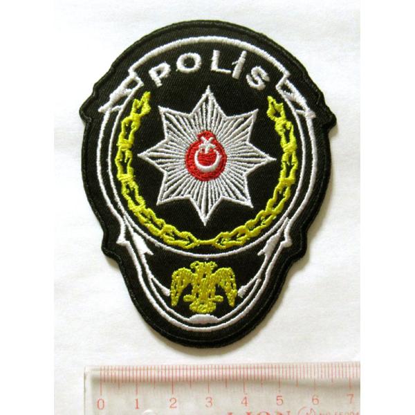 トルコ警察ワッペン 刺繍 アイロン接着可 エンブレム パッチ 中東 イスラム WAP22815-3