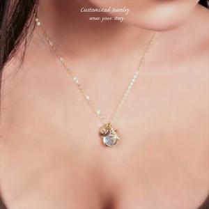 ネックレス スターフィッシュ アクアマリン クラック イニシャル ゴールドフィルド No.9 Jewelry 海外受注