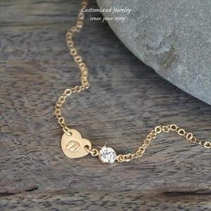 きらきら CZ タイニーハート ゴールド ネックレス [Initial Jewelry / イニシャル ジュエリー] 海外受注｜mahealani