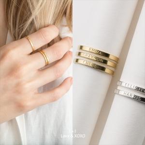 自由に刻印 スリム ミニマル リング [l+l Jewelry] 海外受注｜mahealani