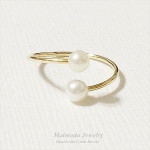 ダブル タヒチアンパール ラップ リング ☆Maimoda Jewelry